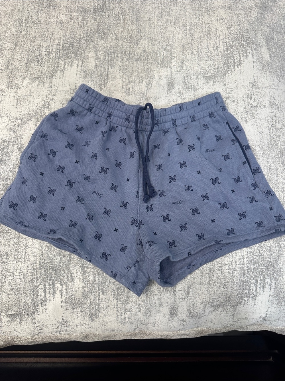 PINK Victoria's Secret Light Blue Monogram Lounge Shorts